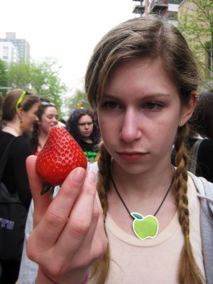 Emily and her genetically modified strawberry...