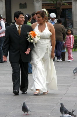 2009_01_30 Arequipa Plaza De Armas Wedding Couple