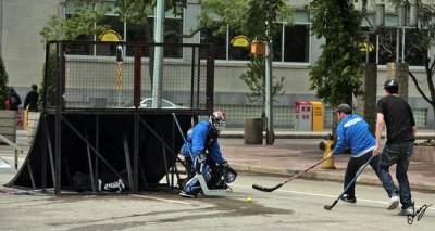 IMG_0055 Street Hockey in Edmonton, Sir Winston Churchill Square, June 10