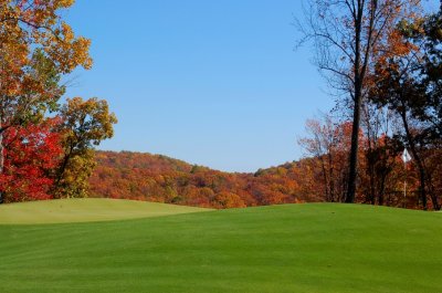 Par 3 number 12 at Primland in the Fall
