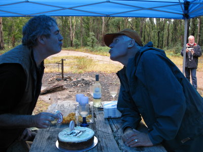 A birthday kiss.