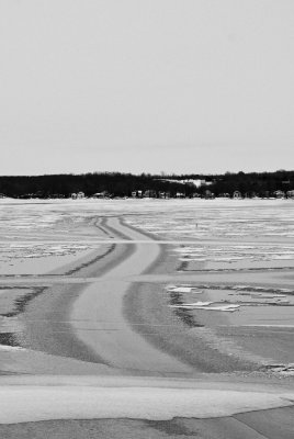 Ice Trails on Canadaguia Lake, NY