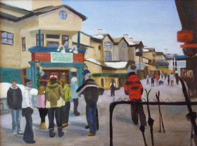 Gathering in the Village      Oil on Canvas