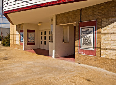 A view of the entrance and box office