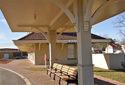 An end view of the station
