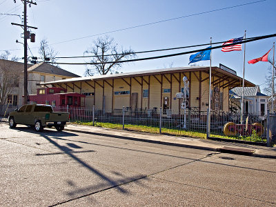 A side view of the Abbeville, LA station.