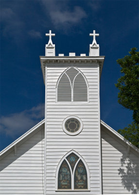 The Lutheran church steeple