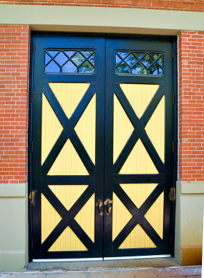 Photo shows detail of the freight doors on this station.