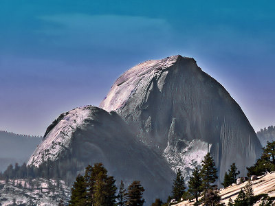 Half Dome as seen from Olmstead Point on the Tioga Pass Road