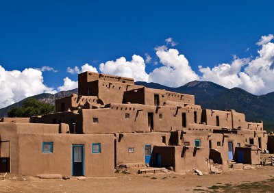 A multi story adobe residence used by tribal members.
