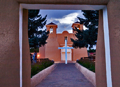 Framed in the courtyard arch