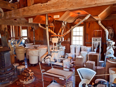 Thee grist mill interior.