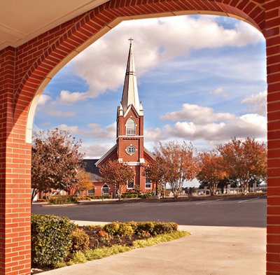 Through the archway