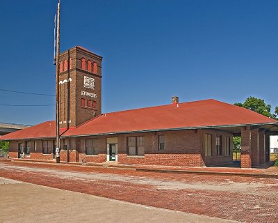 A broadside view of tghe MK&T Station In Temple, TX