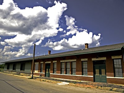 A front view of the Lampasas Santa Fe Station