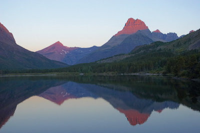 Sunrise at Swiftcurrent Lake