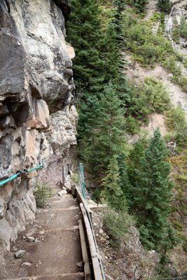 Exiting the rock tunnel on the Ouray Perimeter Trail