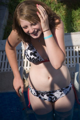 Abi in our pool