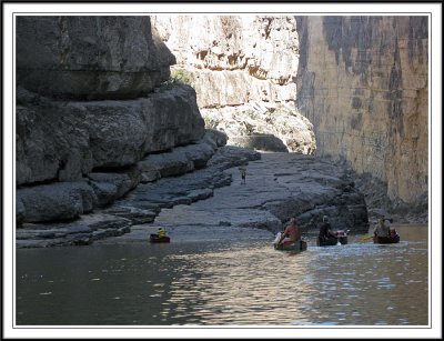 Paddlers in Santa Elena Canyon