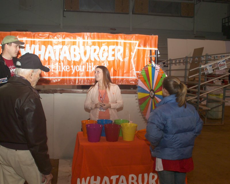 Whataburger, a Texas Hamburger Chain, giving out gifts after spinning the wheel