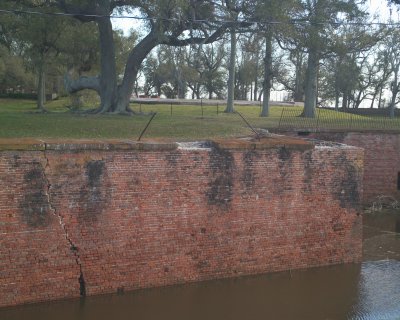 Damage from Katrina to Historic Ft Jackson 1822