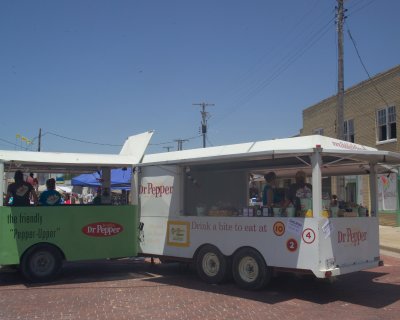These carts dispense Dublin Dr Pepper made with Pure Cane Sugar