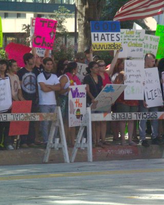 Westboro Baptist Church of Topeka Ks Protests at Cathederal Guadalupe in Downtown Dallas 7-11-10