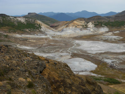 Volcanic view from the top. It's getting windier and colder.