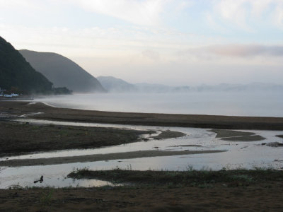 Day 38: Awakening to early morning mist on Lake Inawashiroko.