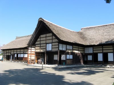 Old traditional Japanese house within the garden area.