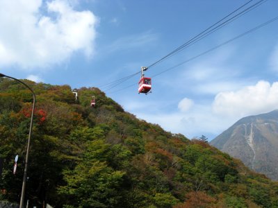 There's a cable car to the mountain top.