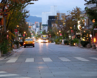 The main street ends at the Zenkoji Temple.