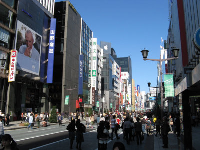 The famous Ginza Street, the Rodeo Drive of Japan.