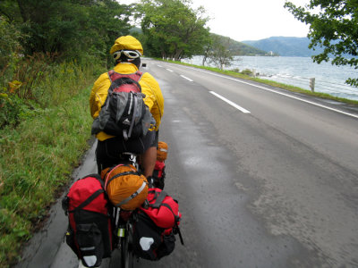 Lake Toya on the right.