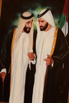 PICTURE OF A PAINTING - HH SHAIKH ZAYED & HH SHAIKH MOHAMMED