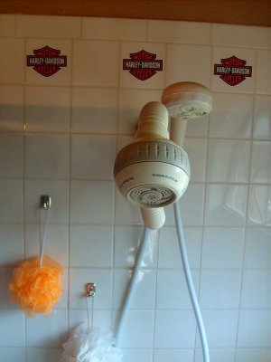 A Shower Head with Decals