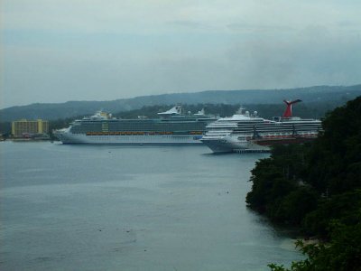 Cruise ships on this side of the island