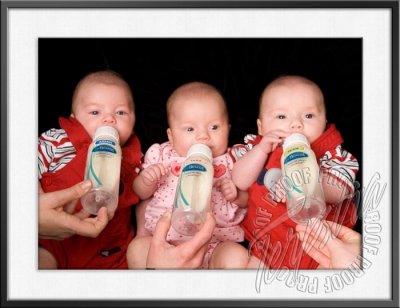 Aidan, Sean, and Tara's 3 Month Triplet Photos