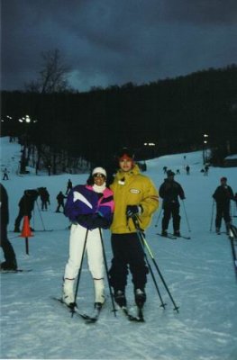 Rosie & Alan skiing Whitetail 2002