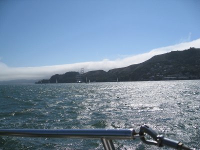 in front of the bridge
