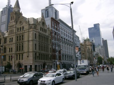 Old and new in Flinders Street