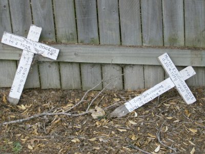 Crosses in Leigh graveyard