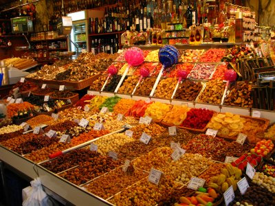 Barcelona - Boqueria Market Dried Fruit Stand