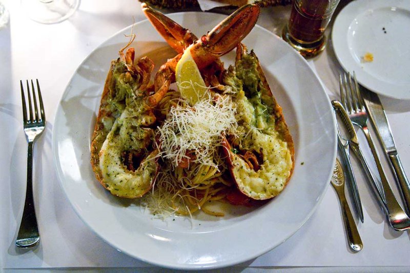 Whole Atlantic Lobster on pasta