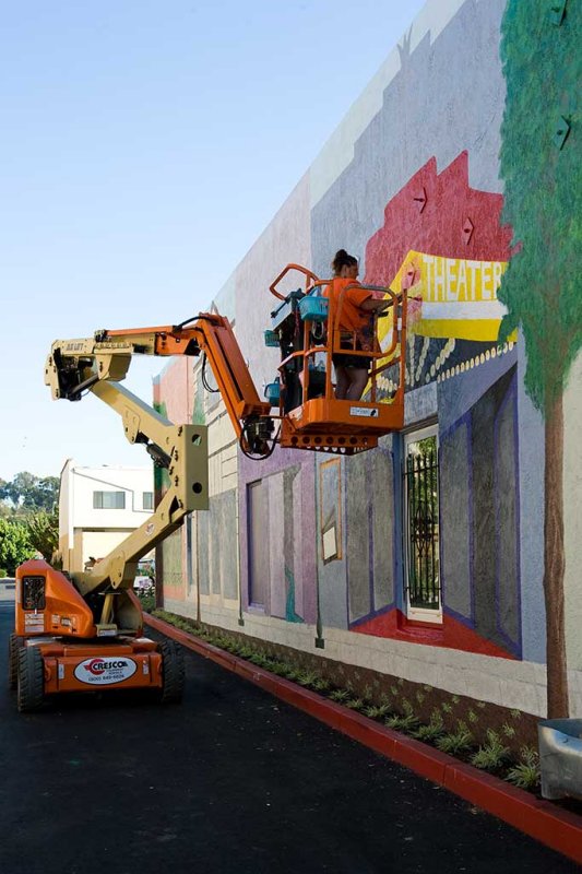 8/17/2009  Painting a mural in downtown Hayward