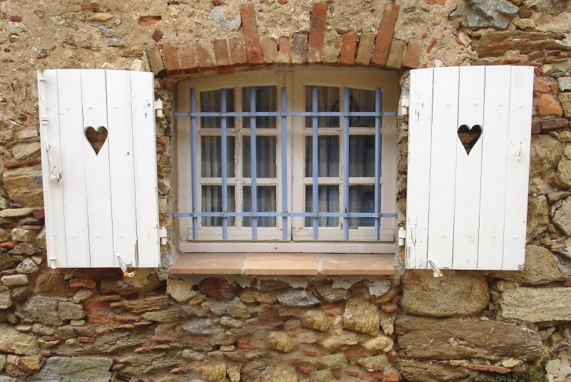 white heart shutters