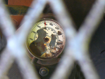 pressure guage in old locomotive
