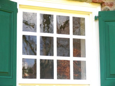 De Wint house window: original window panes