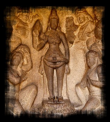 Carving inside Draupadi Ratha