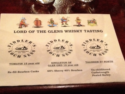 Whiskey Tasting on the Lord of the Glens